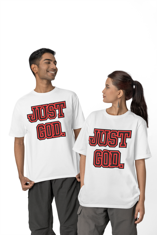 JUST GOD TEE (Red, Black and White)